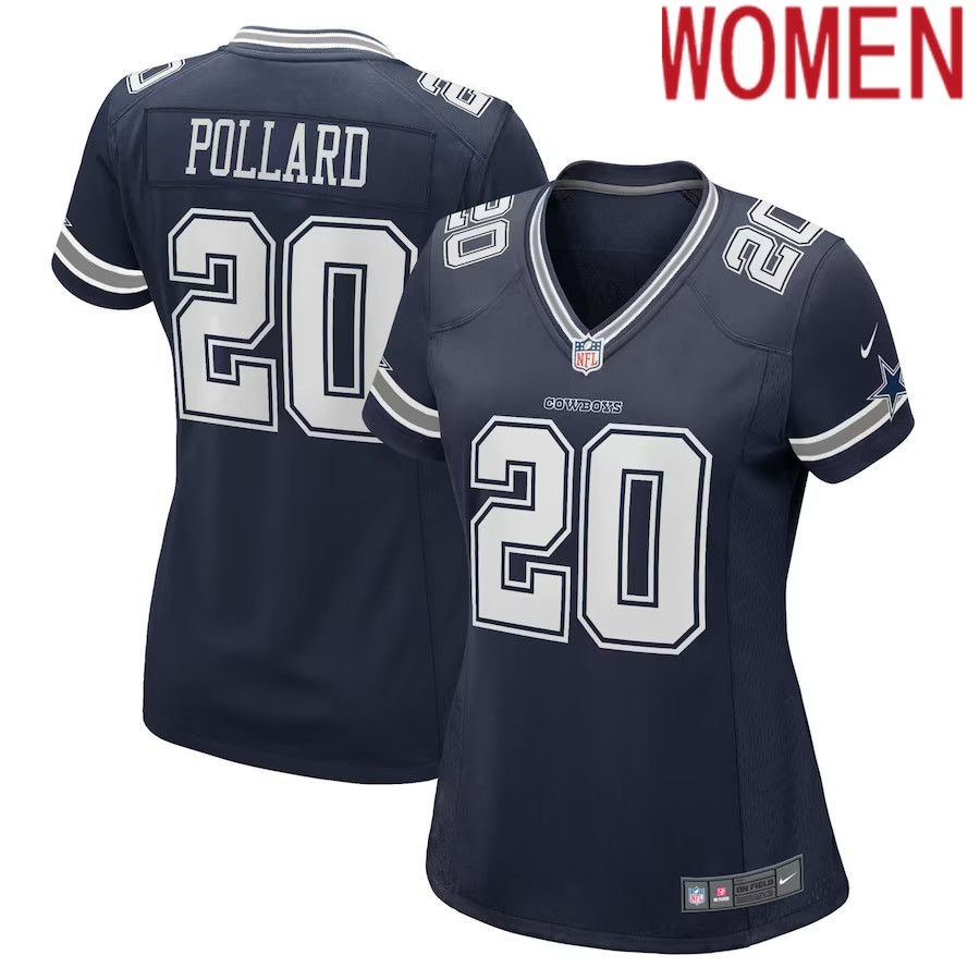 Women Dallas Cowboys 20 Tony Pollard Nike Navy Game Player NFL Jersey